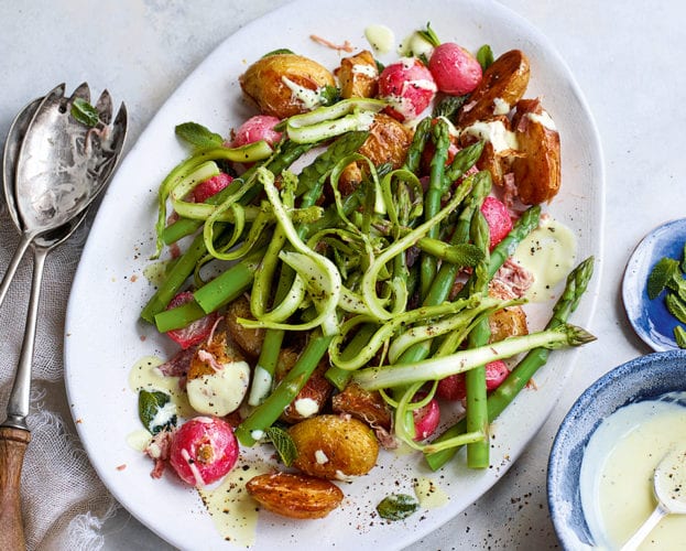 Asparagus, ham hock and potato salad