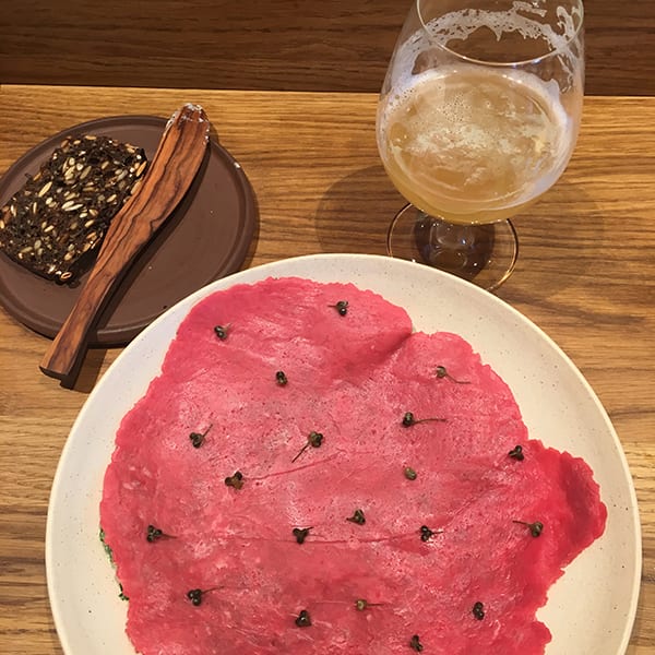 Beef tartar at Barr