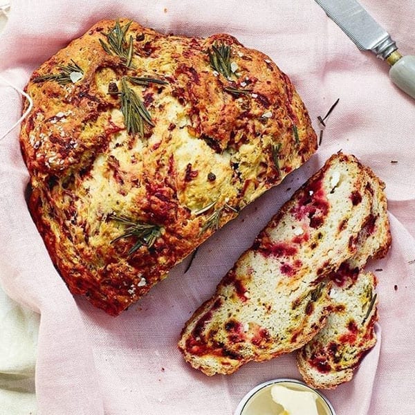 feta beetroot bread