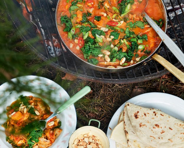 One-pot chicken, sweet potato and peanut stew