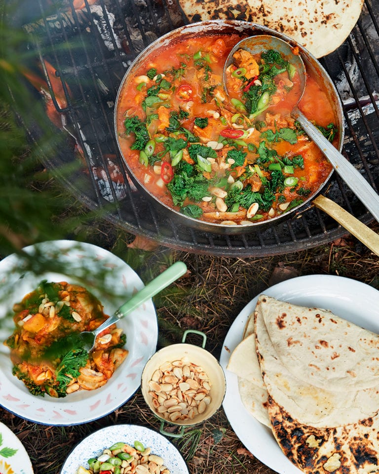 One-pot chicken, sweet potato and peanut stew