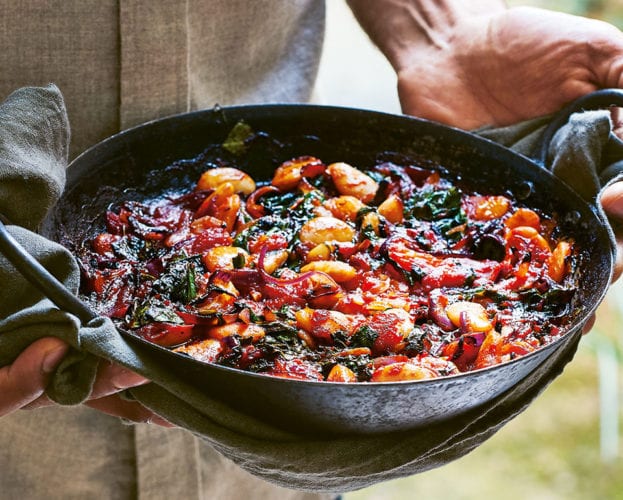 Greek-style giant baked beans