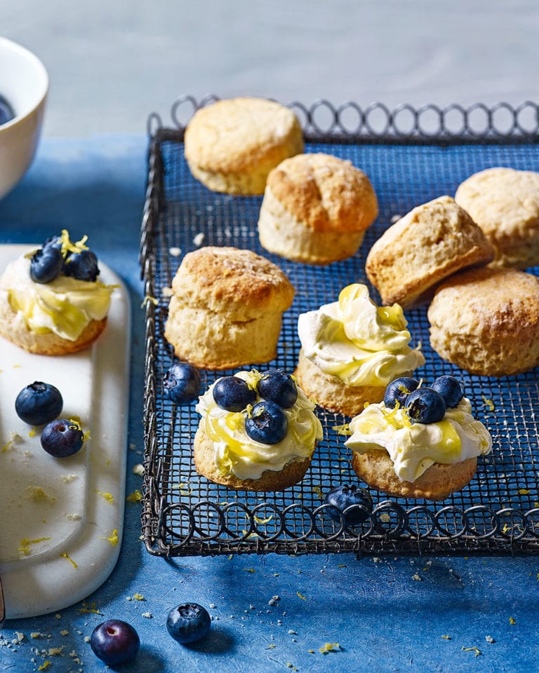 Limoncello and blueberry scones