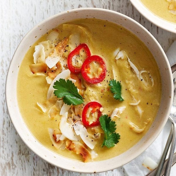 Thai spiced chicken and leek soup