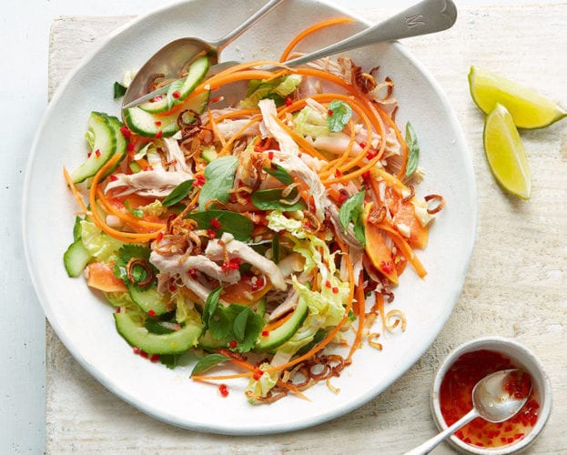 Vietnamese chicken salad with crunchy peanuts