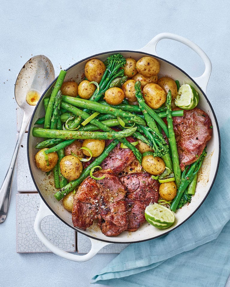 Zesty lime and anchovy lamb steaks