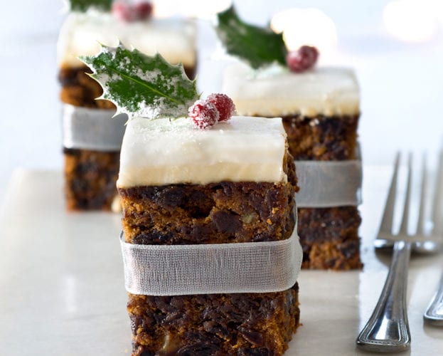 Quick Christmas cake in squares