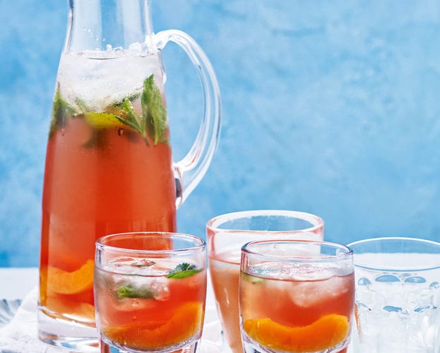 Boozy peach iced tea