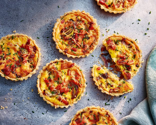 Bacon, egg and tomato tart