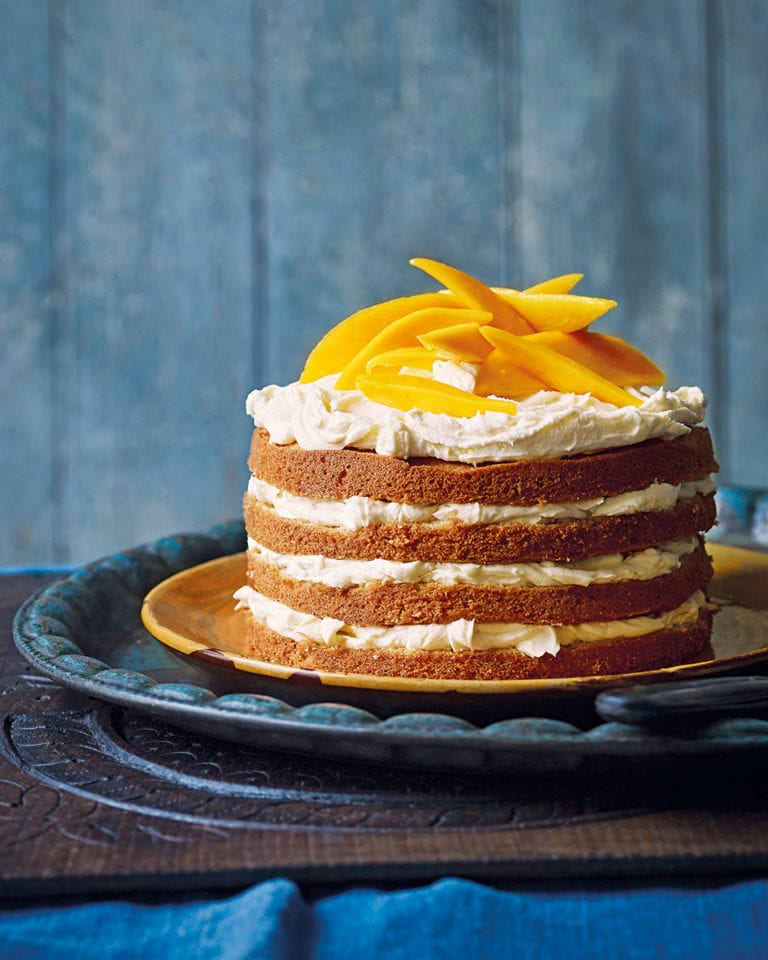 Mango, cardamom and coconut cake