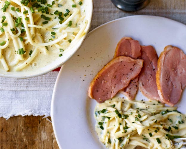 Smoked duck breast with celeriac remoulade