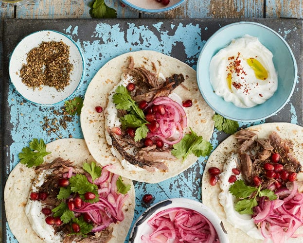 Za’atar-spiced lamb tacos