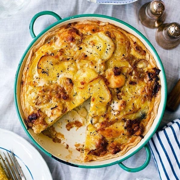 cheese and thyme potato tart