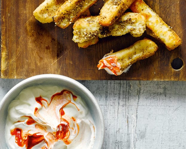 Crispy fried halloumi