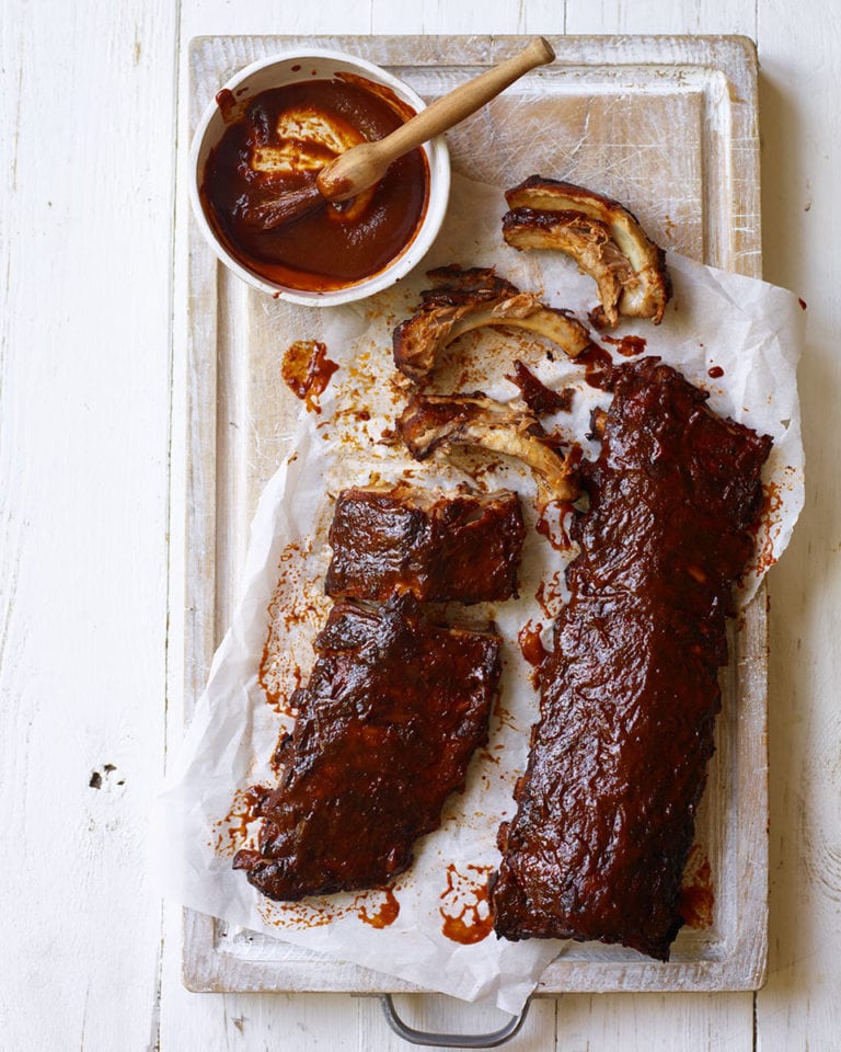 Slow-cooked baby back pork ribs