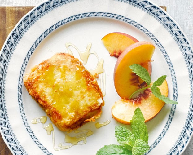Fried feta cheese