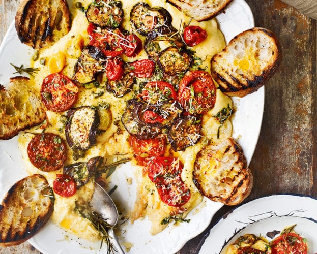aubergines with polenta