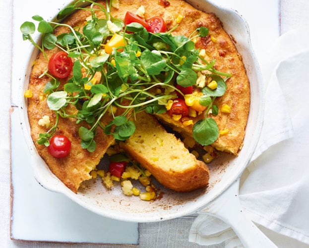 Cornbread with Mexican-style salad
