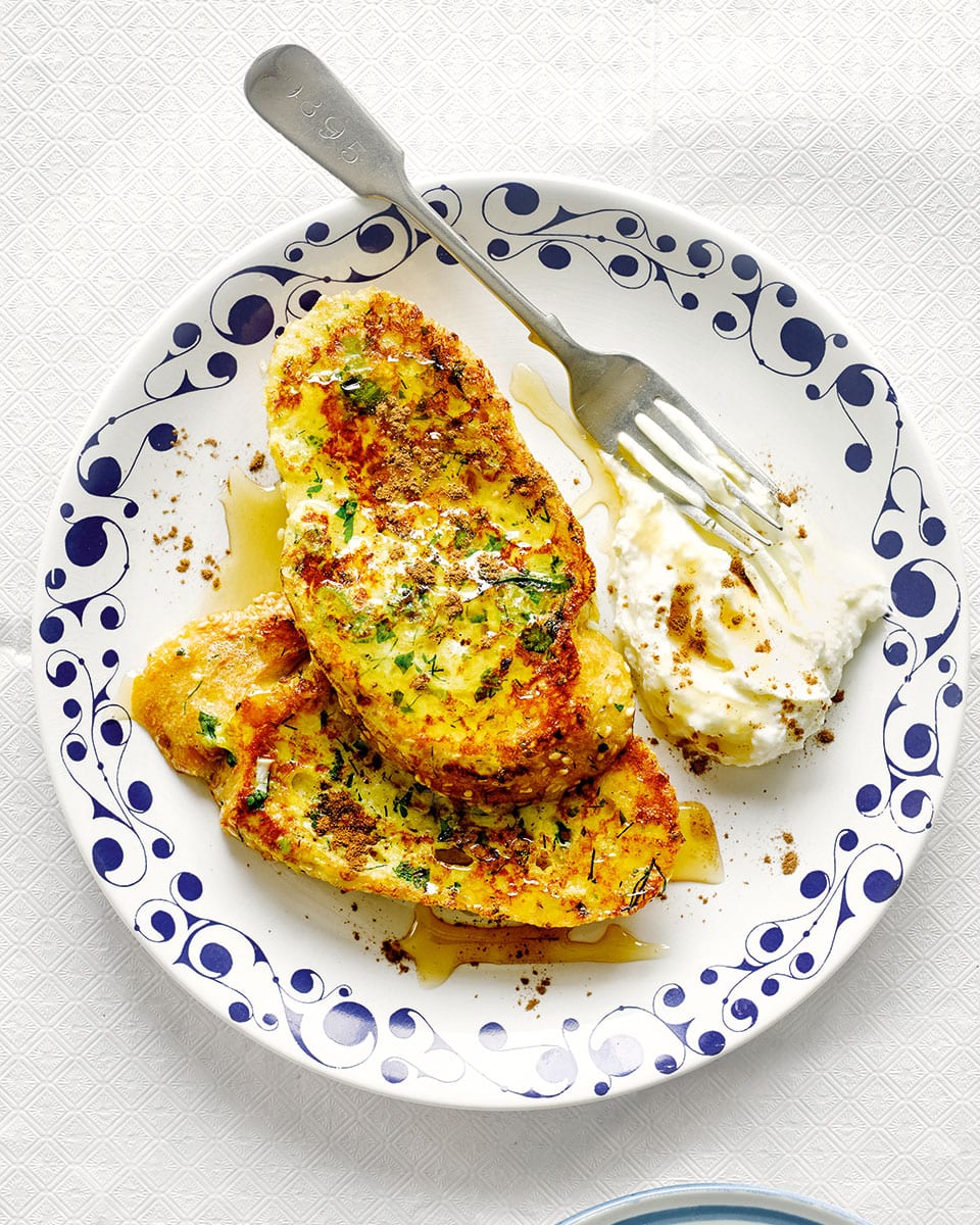 Green french toast with honey drizzle recipe | delicious. magazine