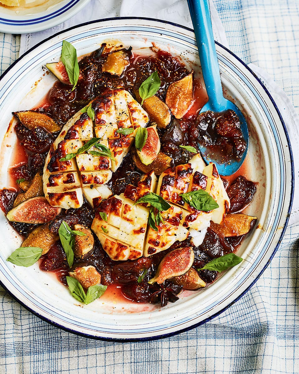 halloumi with fig jam