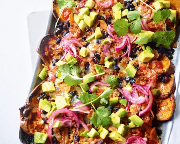 Sweet potato and black bean nachos