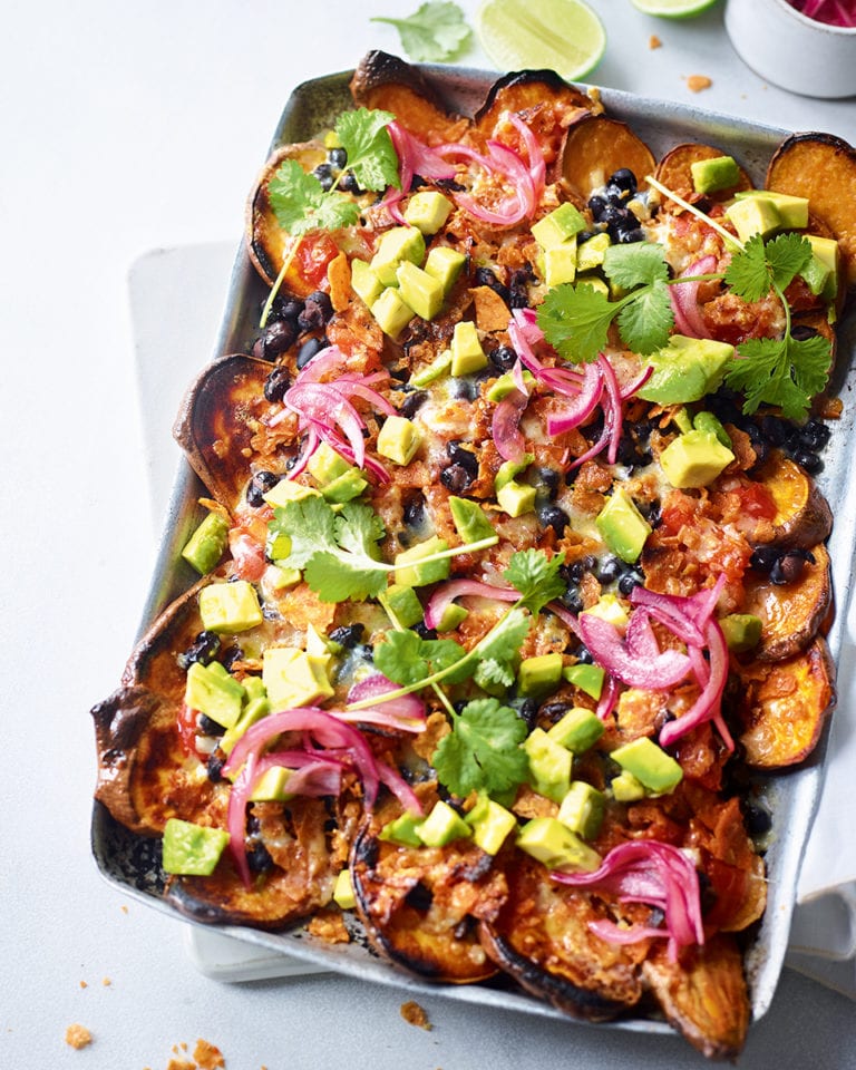 Sweet potato and black bean nachos