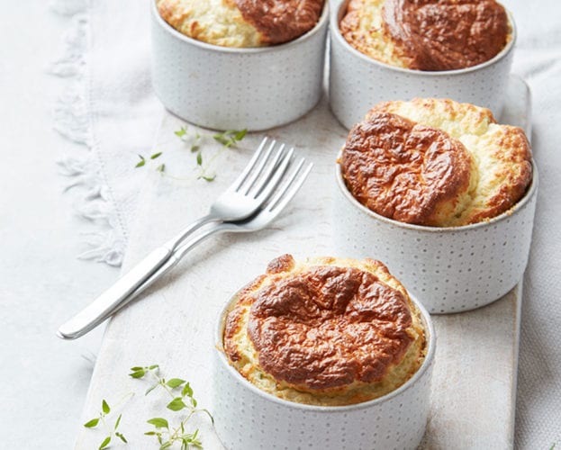 Blue cheese and thyme soufflés