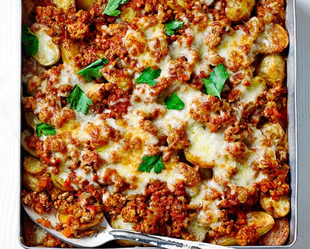 Turkey bolognese bake