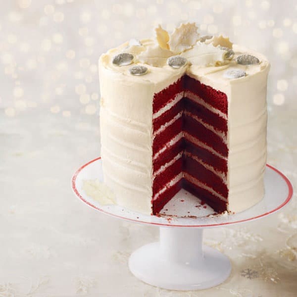 frosted red velvet layer cake