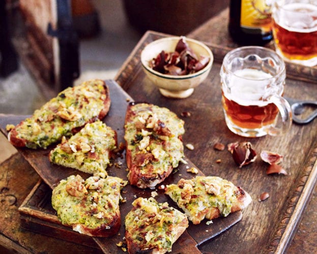 Leek, smoked cheddar and mustard rarebits