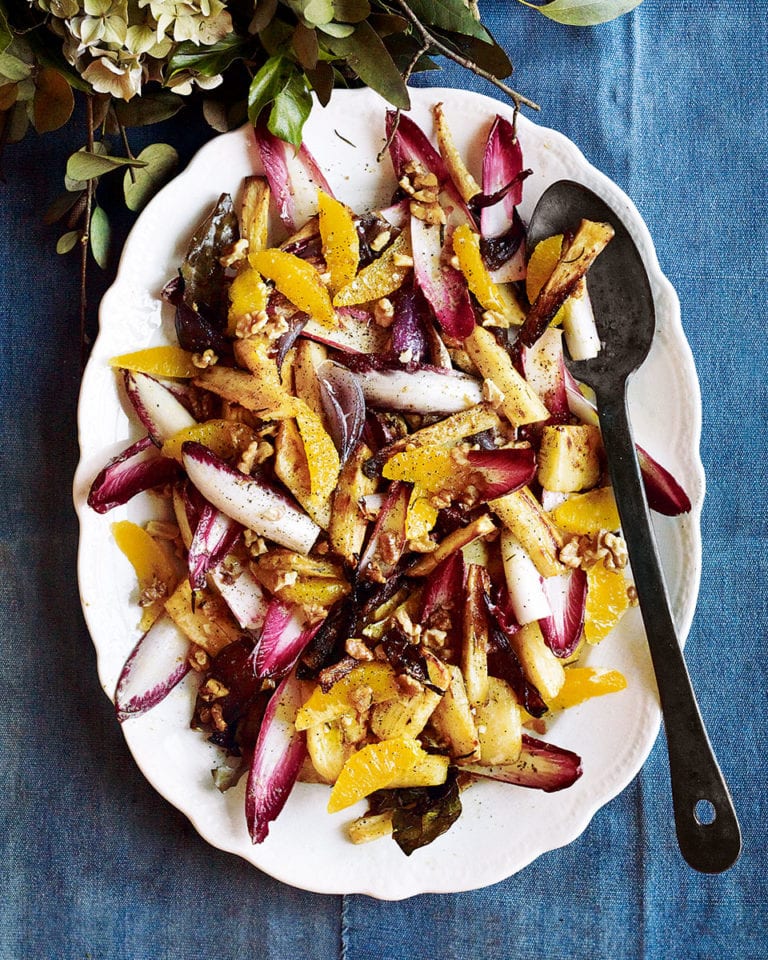 Roast parsnip and red onion salad