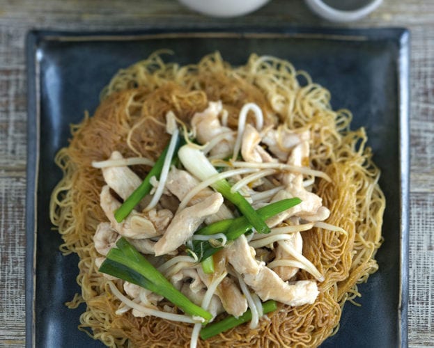 Ken Hom's chicken and crispy noodles