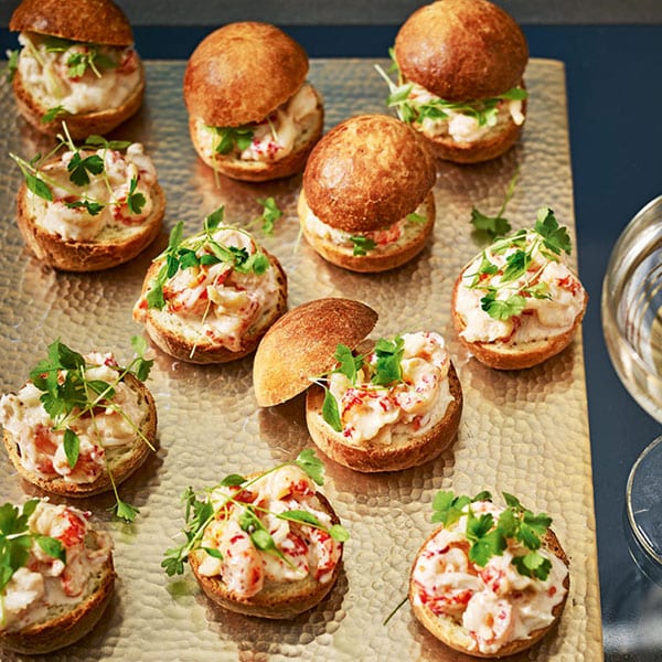 Mini crayfish and crab brioche bites