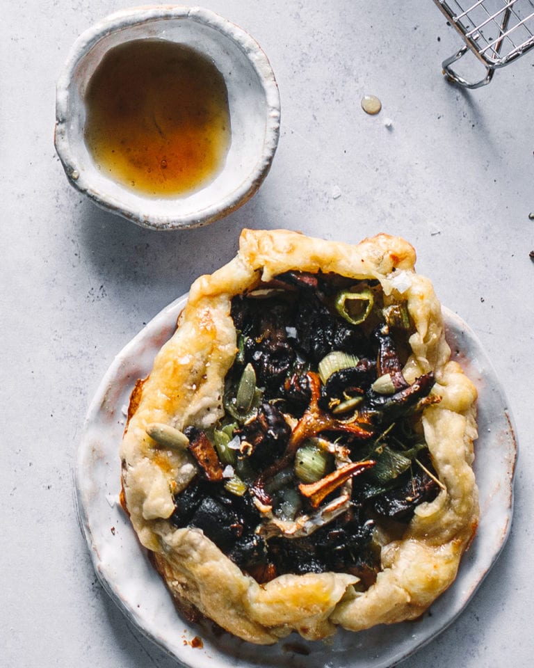 Porcini mushroom and goat’s cheese tarts