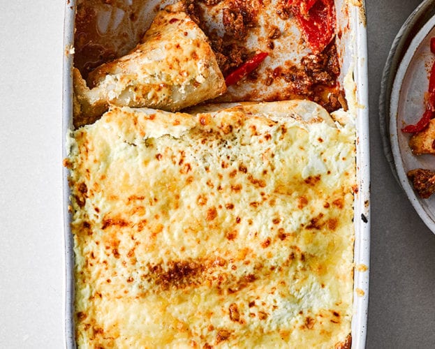 Tex-Mex beef enchilada bake