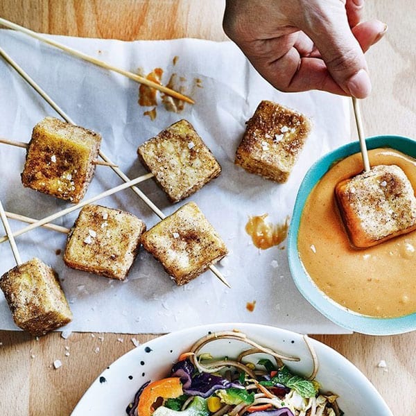 Five-spice smoked tofu nuggets