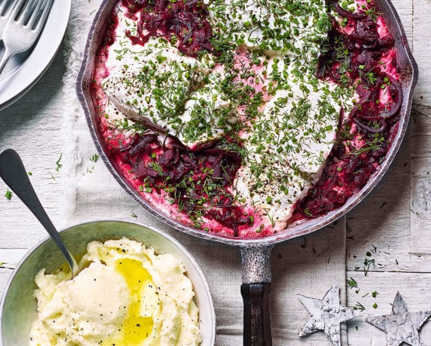 Hake recipe with beetroot