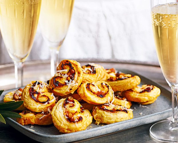 Harissa and pine nut palmiers