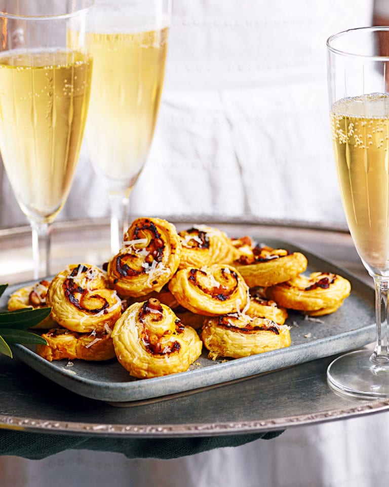 Harissa and pine nut palmiers