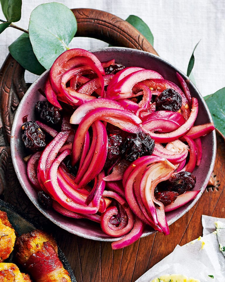 Red onion, sour cherry and pomegranate relish