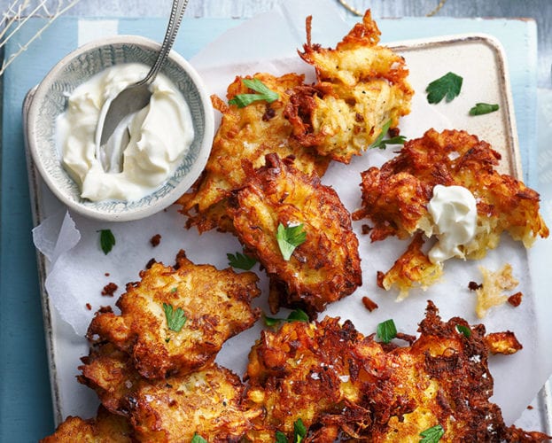 Potato and parsnip latkes