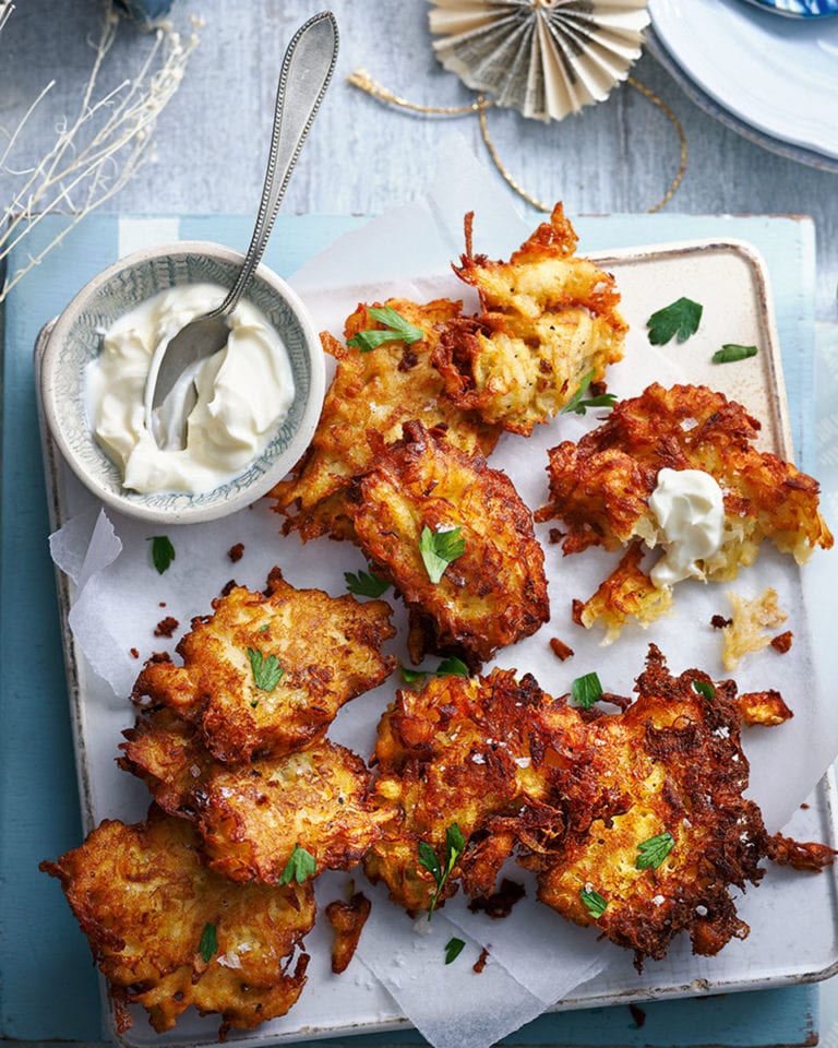 Potato and parsnip latkes