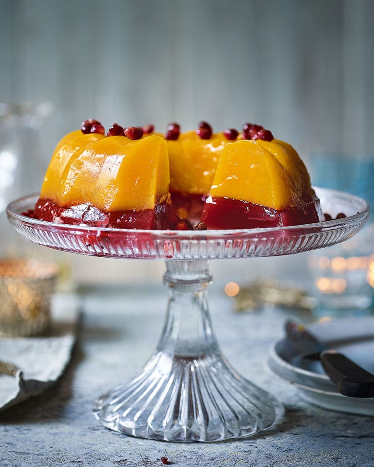 Clementine, pomegranate and cranberry jelly