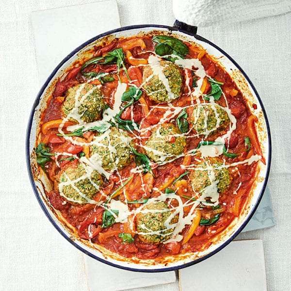 baked falafel in tomato sauce