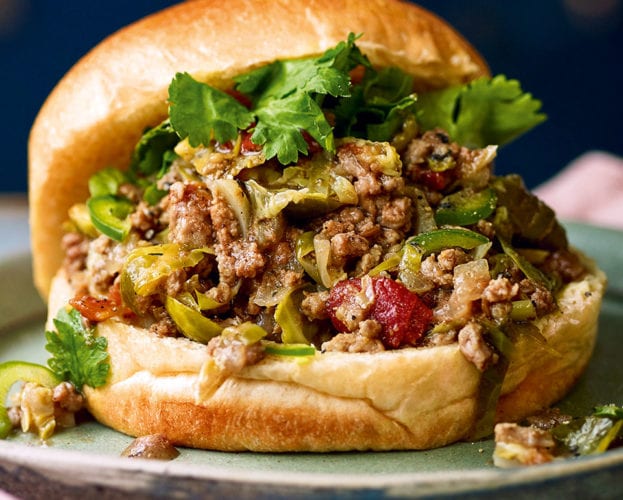 Keema pav with shredded brussels sprouts