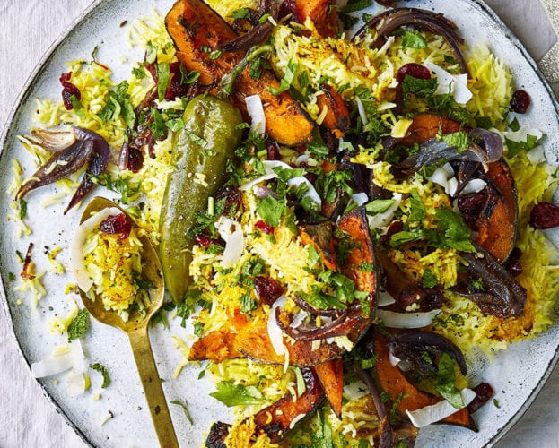 Pumpkin and coconut pilau