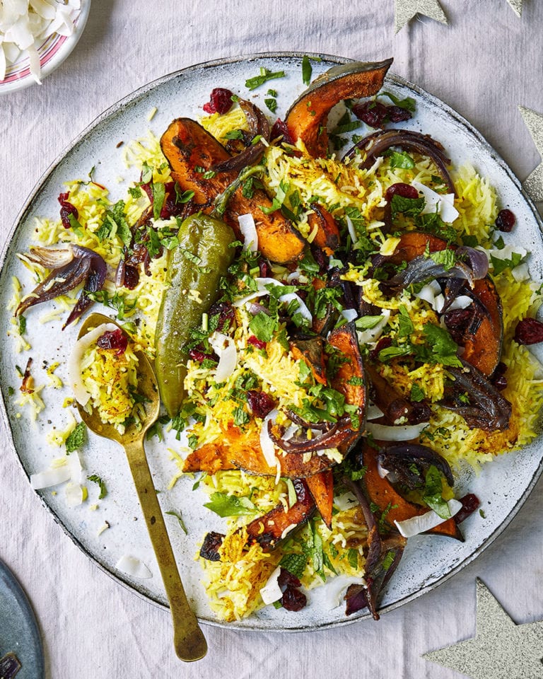 Pumpkin and coconut pilau