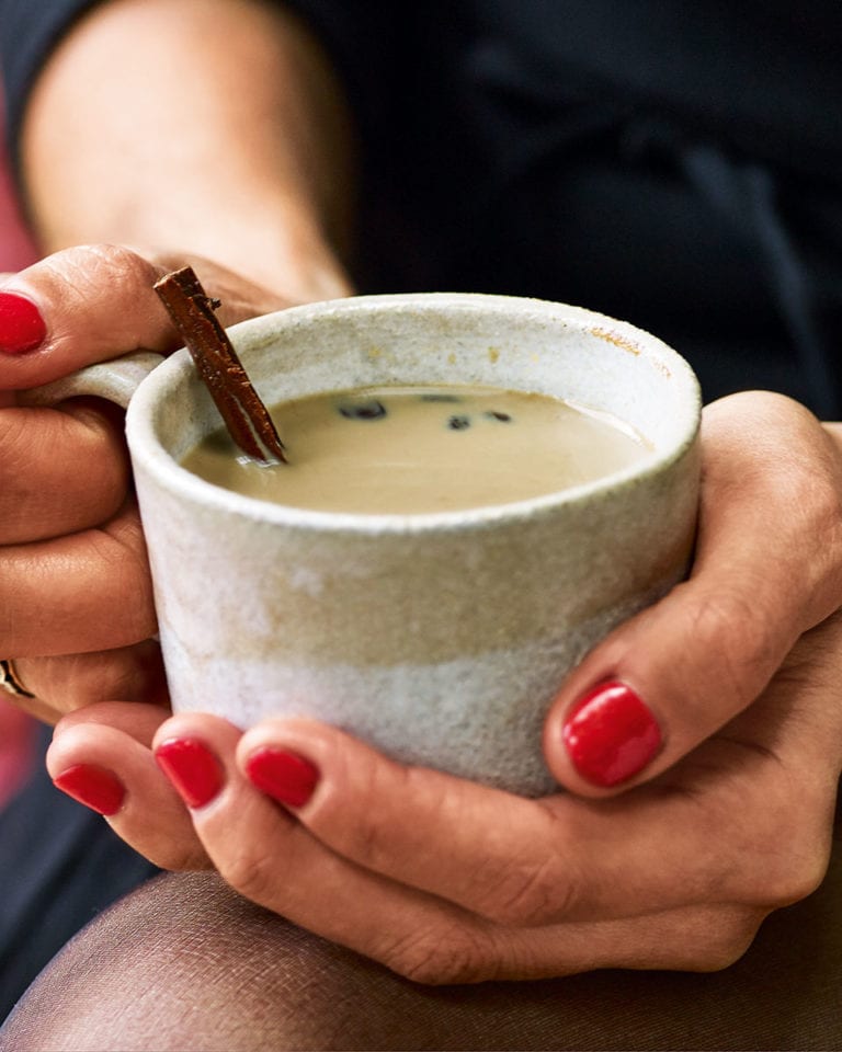 Warm spiced rum chai