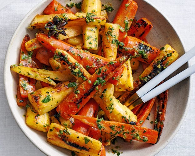Spiced honey fondant parsnips and carrots
