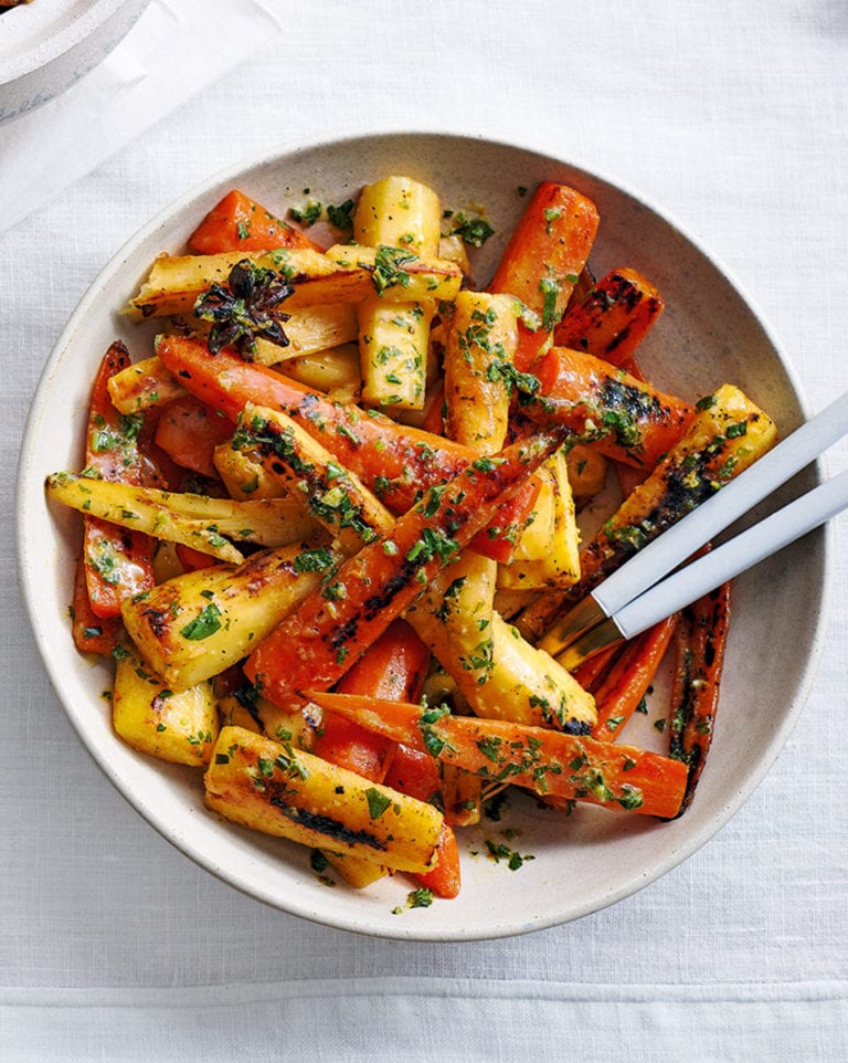 Spiced honey fondant parsnips and carrots